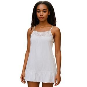 Zara Collection women's crochet satin trim sundress white Size Med beachy Boho